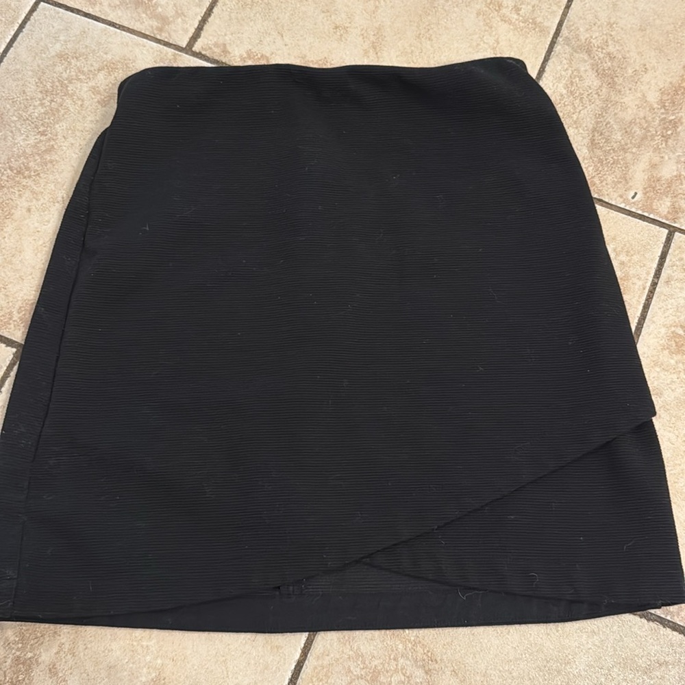Black loft high low layer look skirt